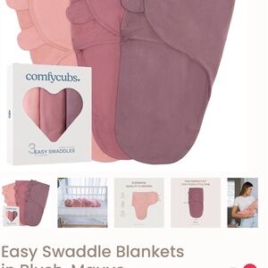 Comfy Cubs Easy Swaddle Blankets – Blush, Mauve & Mulberry (3 Pack)